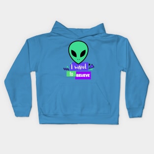 Alien I Want to Believe Kids Hoodie